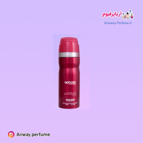 اسپری بدن زنانه رودیر مدل ایفوریا/ Ephoria حجم 250 میلی لیتر